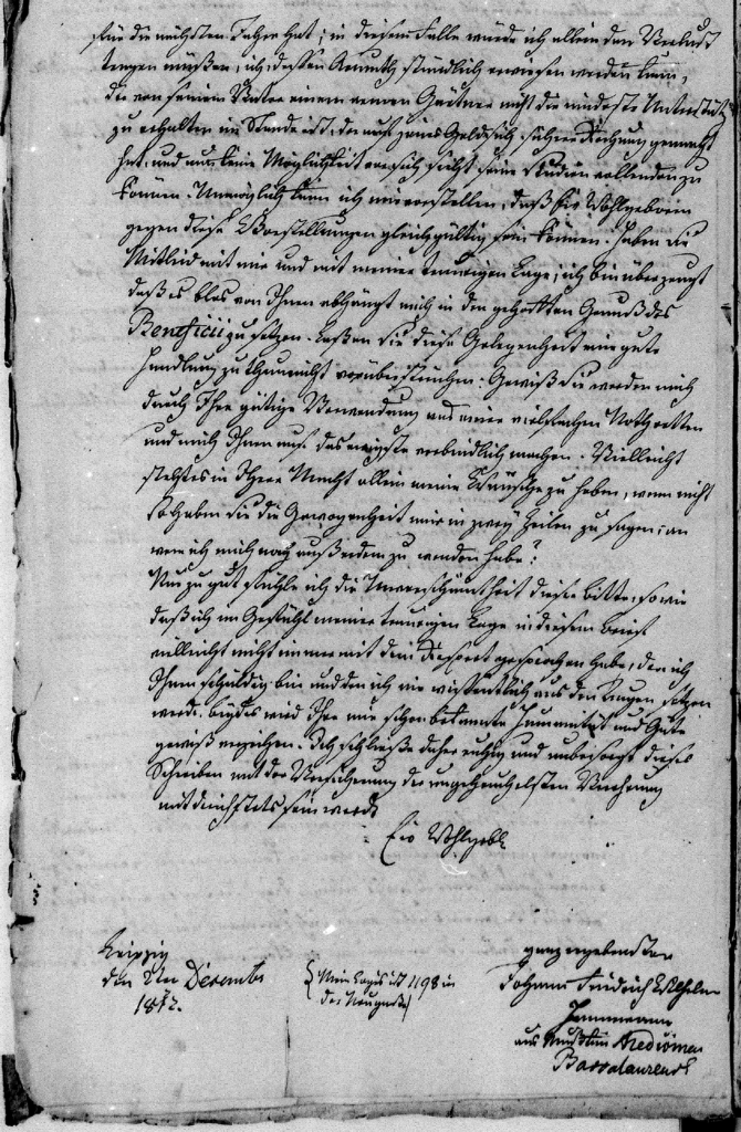 Hannemann-Brief vom 2.12.1812, 4. Seite