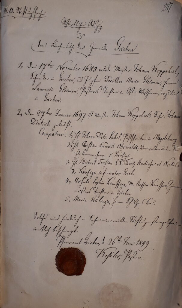 Johann und Johann Dietrich Koppeheel